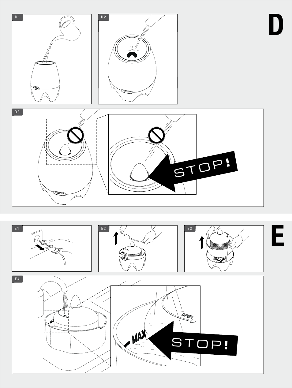S t o p | Boneco Air-O-Swiss E2441A User Manual | Page 6 / 114