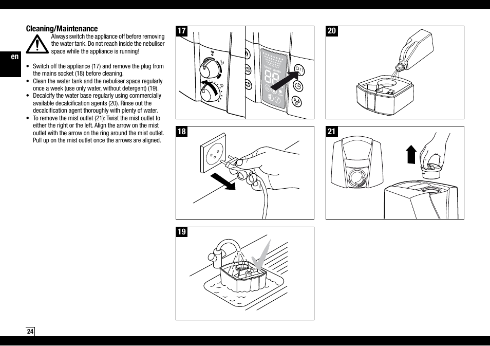 Boneco Air-O-Swiss Boneco U7145 User Manual | Page 24 / 164
