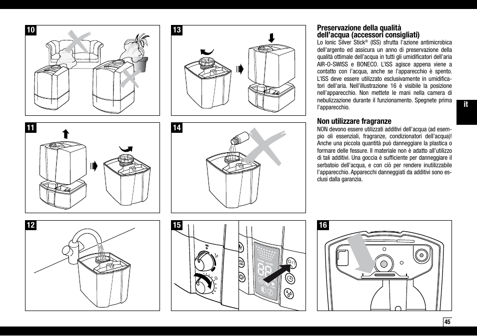 Boneco Air-O-Swiss Boneco U7145 User Manual | Page 45 / 164