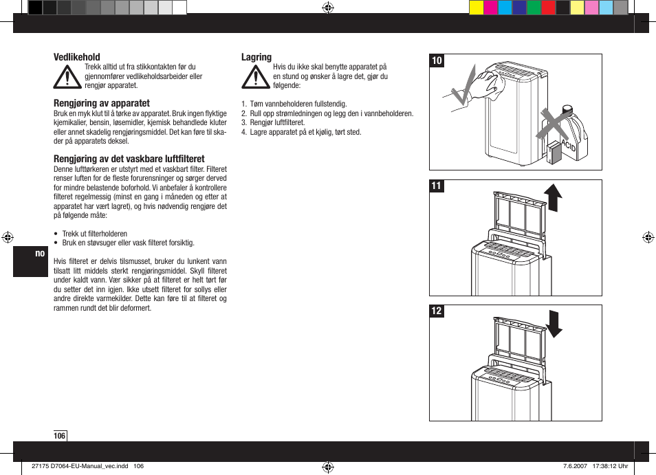 Boneco Air-O-Swiss Boneco D7064 User Manual | Page 106 / 112