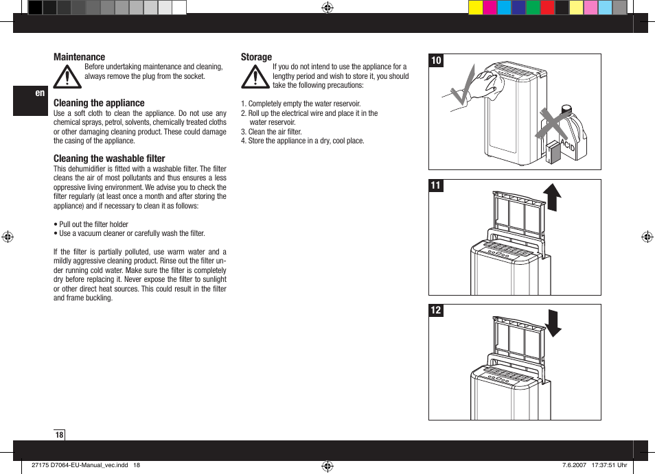 Boneco Air-O-Swiss Boneco D7064 User Manual | Page 18 / 112