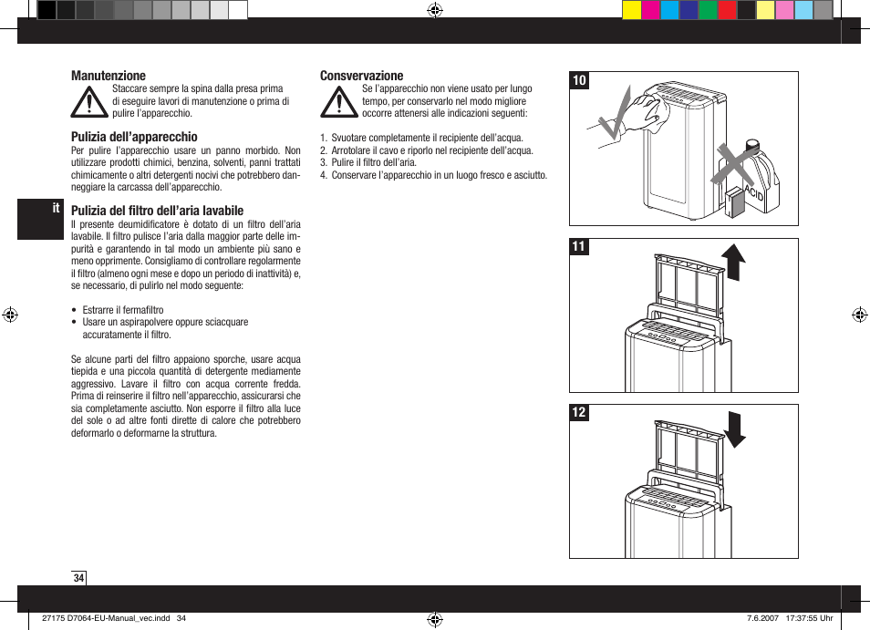 Boneco Air-O-Swiss Boneco D7064 User Manual | Page 34 / 112