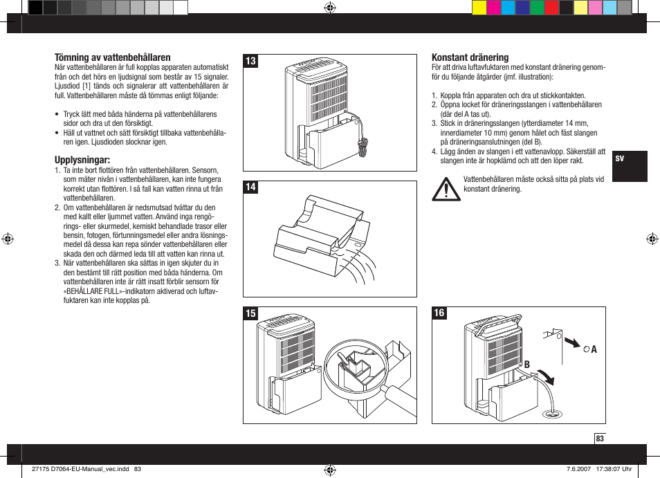 Boneco Air-O-Swiss Boneco D7064 User Manual | Page 83 / 112