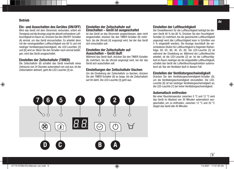 Boneco Air-O-Swiss Boneco D7064 User Manual | Page 9 / 112