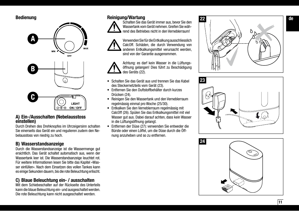Boneco Air-O-Swiss AOS U200 User Manual | Page 11 / 172