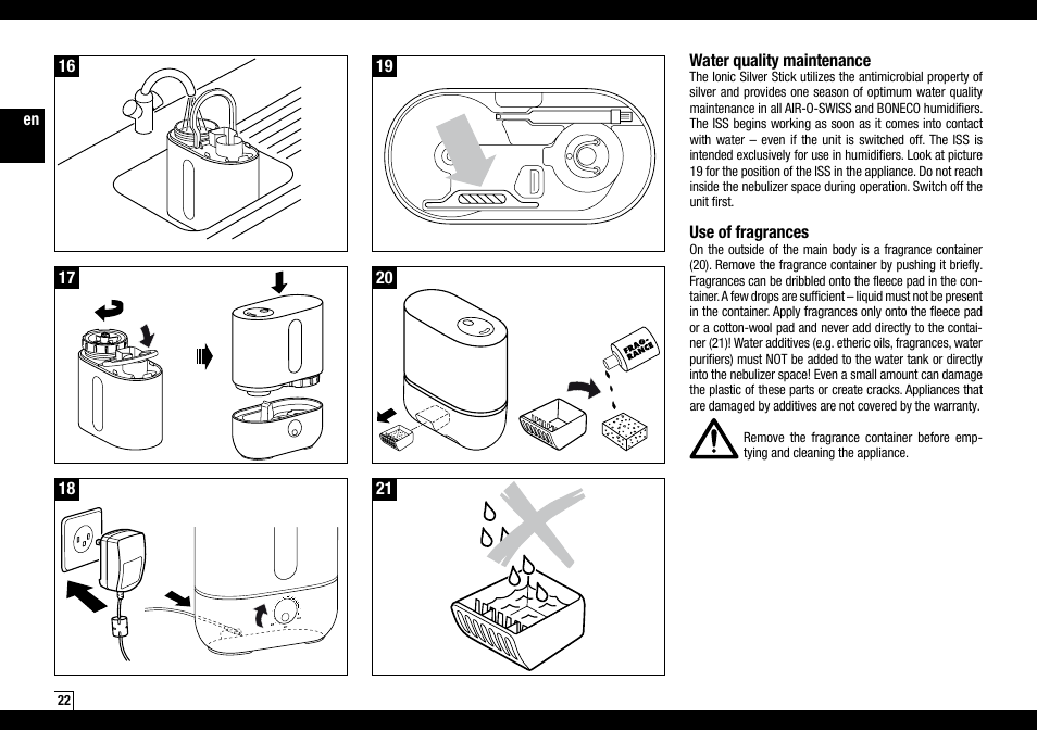 Boneco Air-O-Swiss AOS U200 User Manual | Page 22 / 172