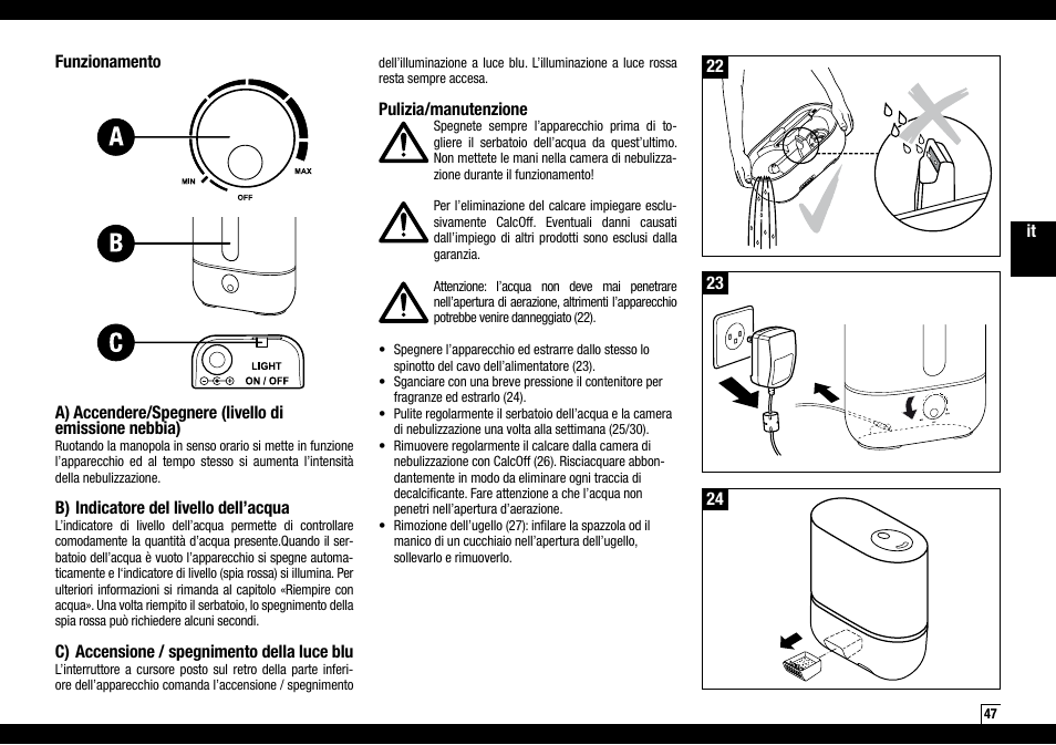 Boneco Air-O-Swiss AOS U200 User Manual | Page 47 / 172