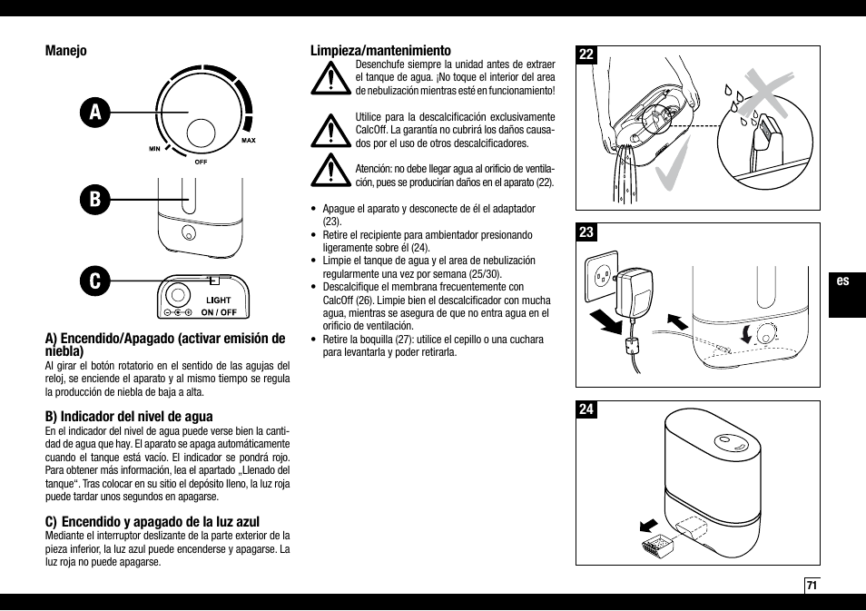 Boneco Air-O-Swiss AOS U200 User Manual | Page 71 / 172