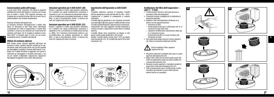 Conservazione pulita dell’acqua, Utilizzo di sostanze odorose | Boneco Air-O-Swiss AOS E2241 User Manual | Page 29 / 45