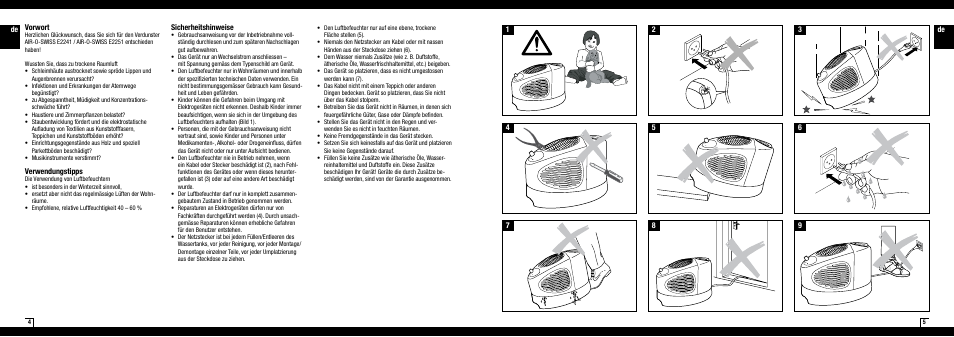 Boneco Air-O-Swiss AOS E2241 User Manual | Page 3 / 45