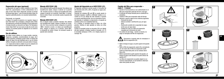 Depuración del agua (opcional), Uso de aditivos | Boneco Air-O-Swiss AOS E2241 User Manual | Page 35 / 45