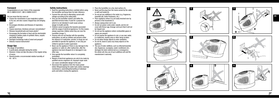 Boneco Air-O-Swiss AOS E2241 User Manual | Page 9 / 45