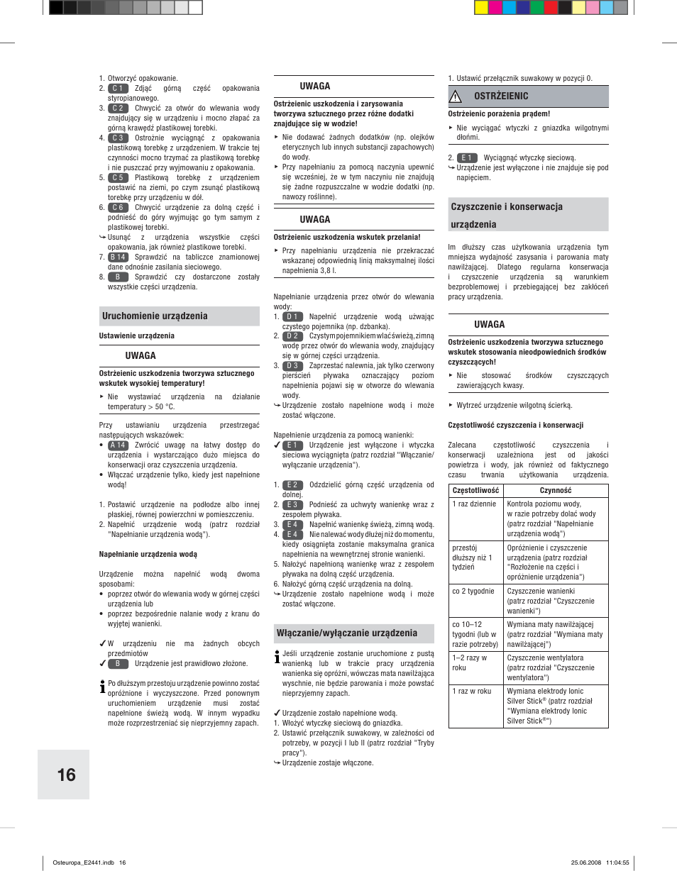 Boneco Air-O-Swiss E2441 User Manual | Page 14 / 66