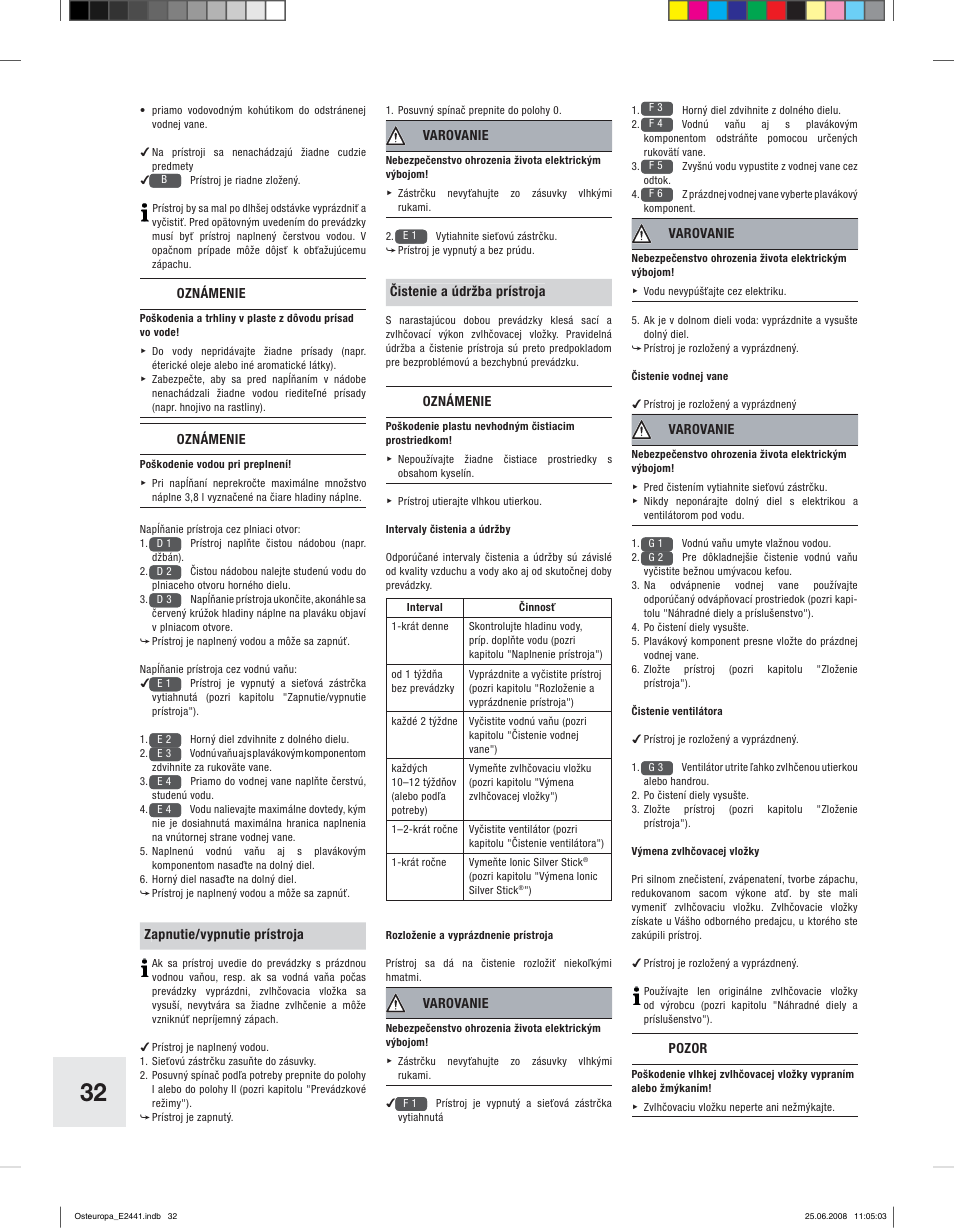 Boneco Air-O-Swiss E2441 User Manual | Page 30 / 66