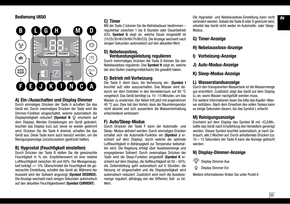 Boneco Air-O-Swiss AOS U600 User Manual | Page 11 / 164