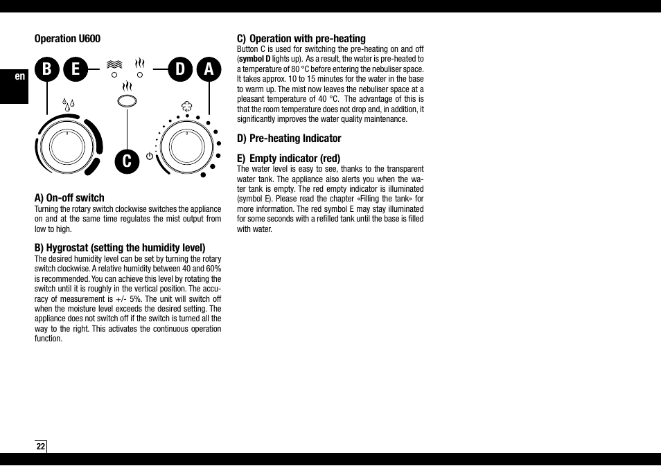 Ac b d e | Boneco Air-O-Swiss AOS U600 User Manual | Page 22 / 164