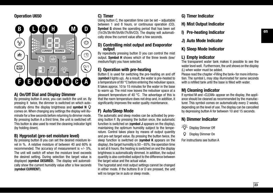 Boneco Air-O-Swiss AOS U600 User Manual | Page 23 / 164