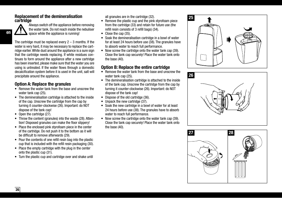 Boneco Air-O-Swiss AOS U600 User Manual | Page 26 / 164