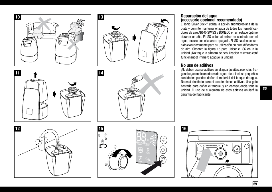 Boneco Air-O-Swiss AOS U600 User Manual | Page 69 / 164