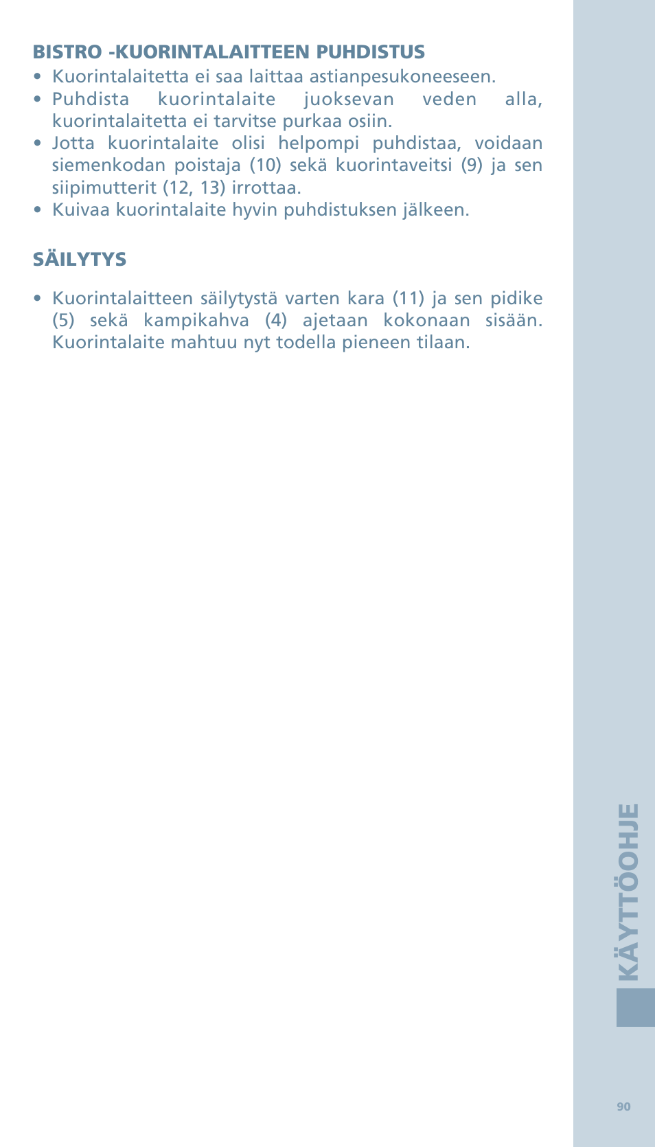 Käytt ö oh je | Bodum BISTRO Овощечистка User Manual | Page 42 / 46