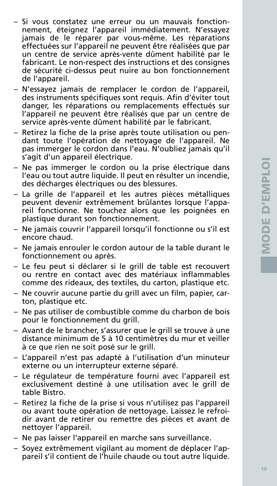 Mode d ’e m ploi | Bodum BISTRO Электрический гриль User Manual | Page 21 / 89