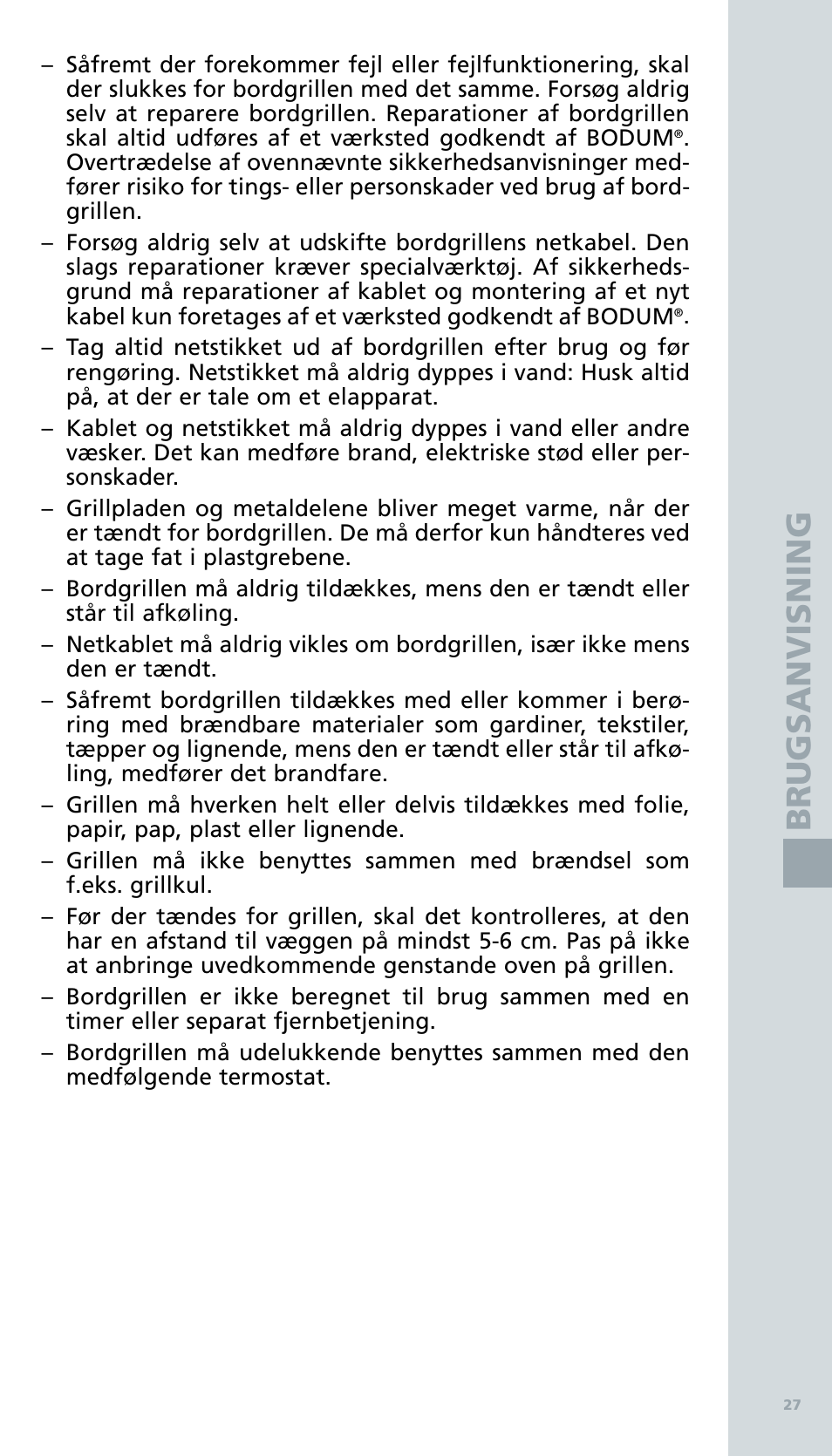Bodum BISTRO Электрический гриль User Manual | Page 29 / 89