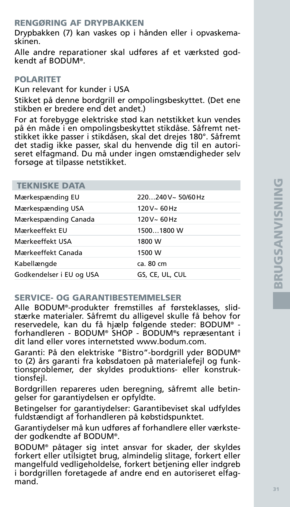 Bodum BISTRO Электрический гриль User Manual | Page 33 / 89