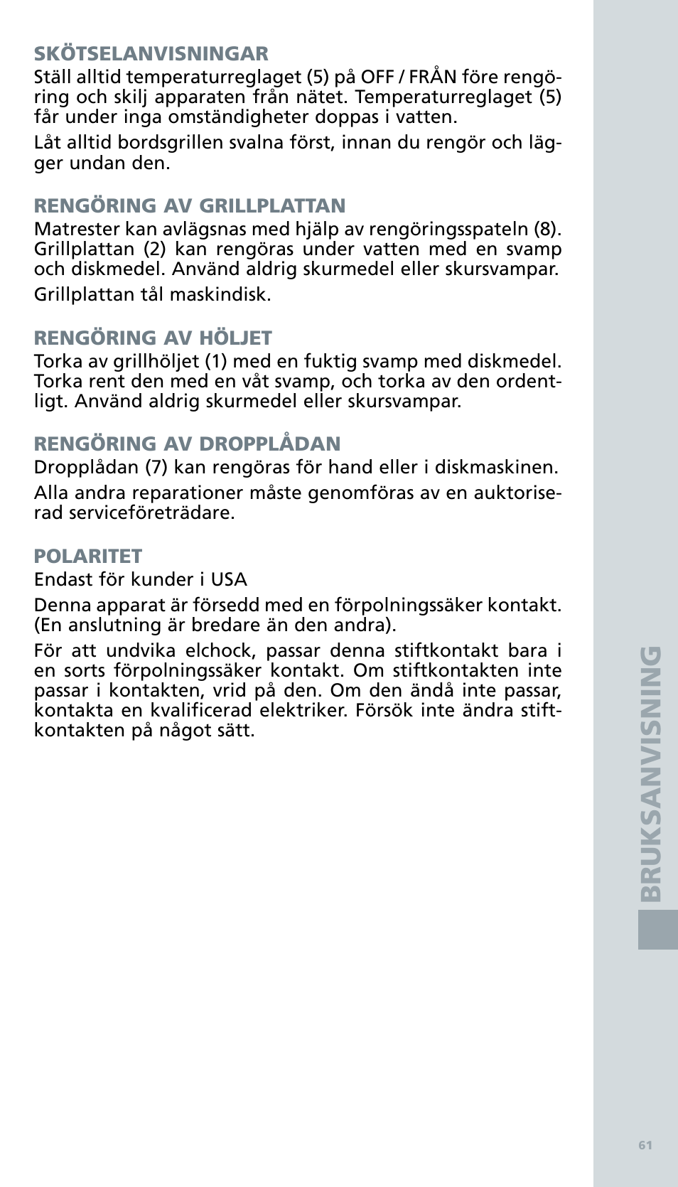 Bodum BISTRO Электрический гриль User Manual | Page 63 / 89