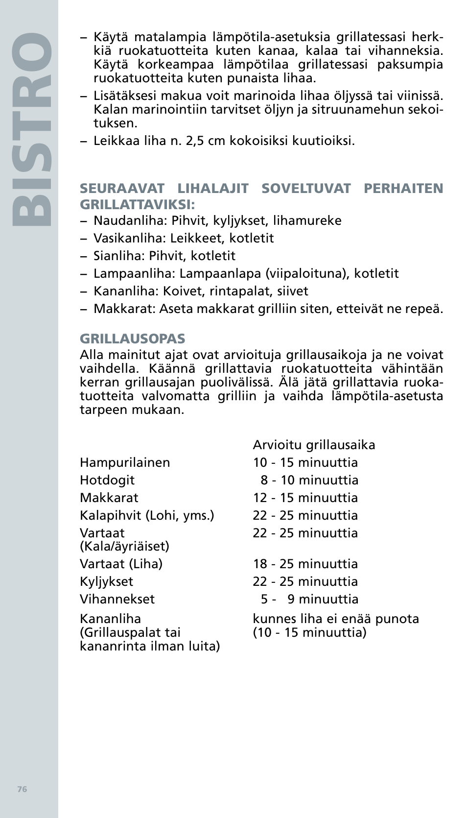 Bis tro | Bodum BISTRO Электрический гриль User Manual | Page 78 / 89