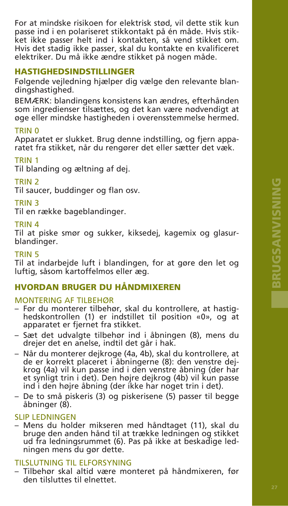 Brugsanvisning | Bodum BISTRO Электрический миксер User Manual | Page 27 / 82