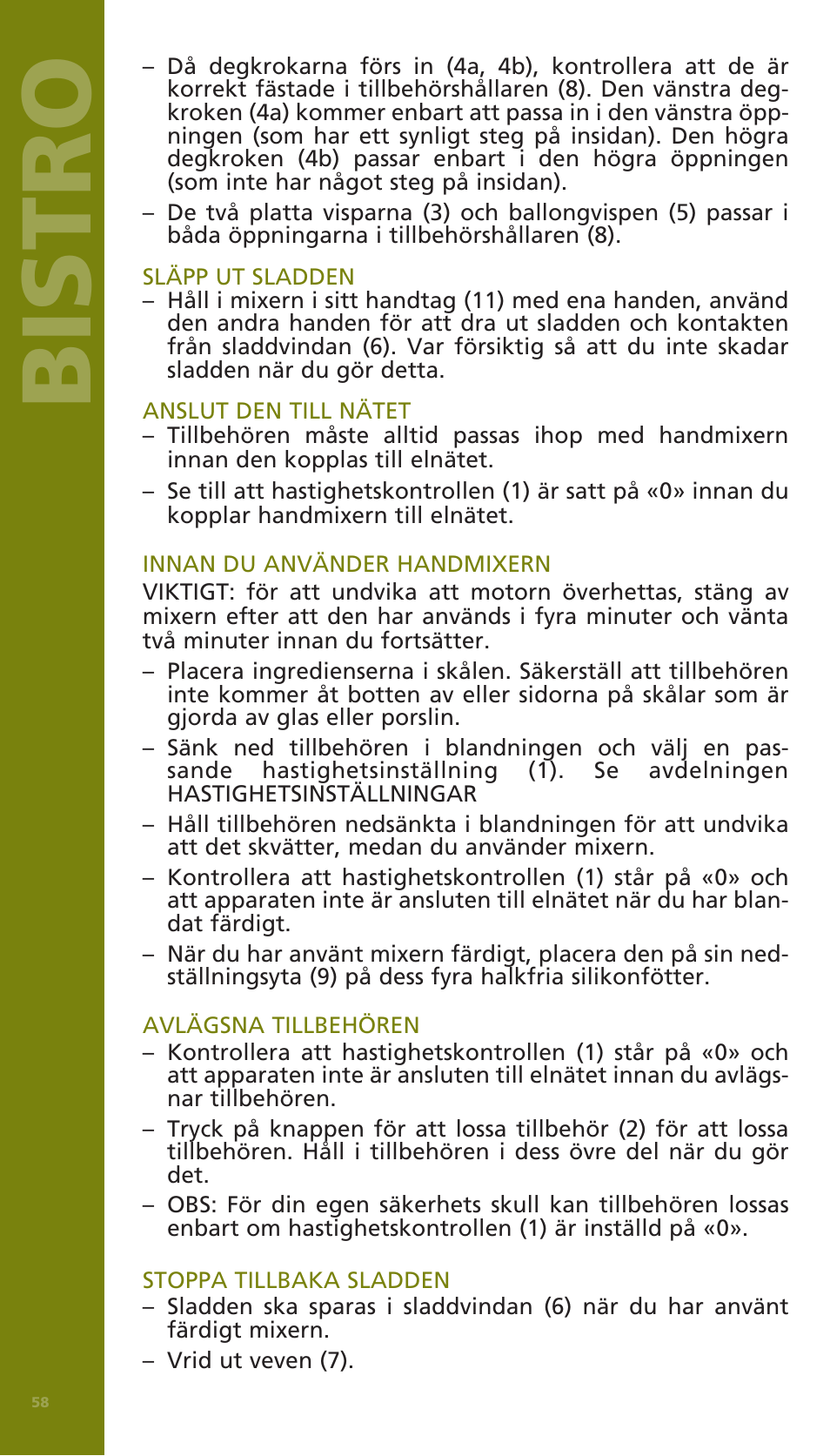 Bistro | Bodum BISTRO Электрический миксер User Manual | Page 55 / 82