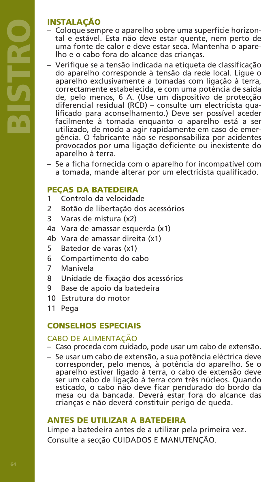 Bistro | Bodum BISTRO Электрический миксер User Manual | Page 60 / 82