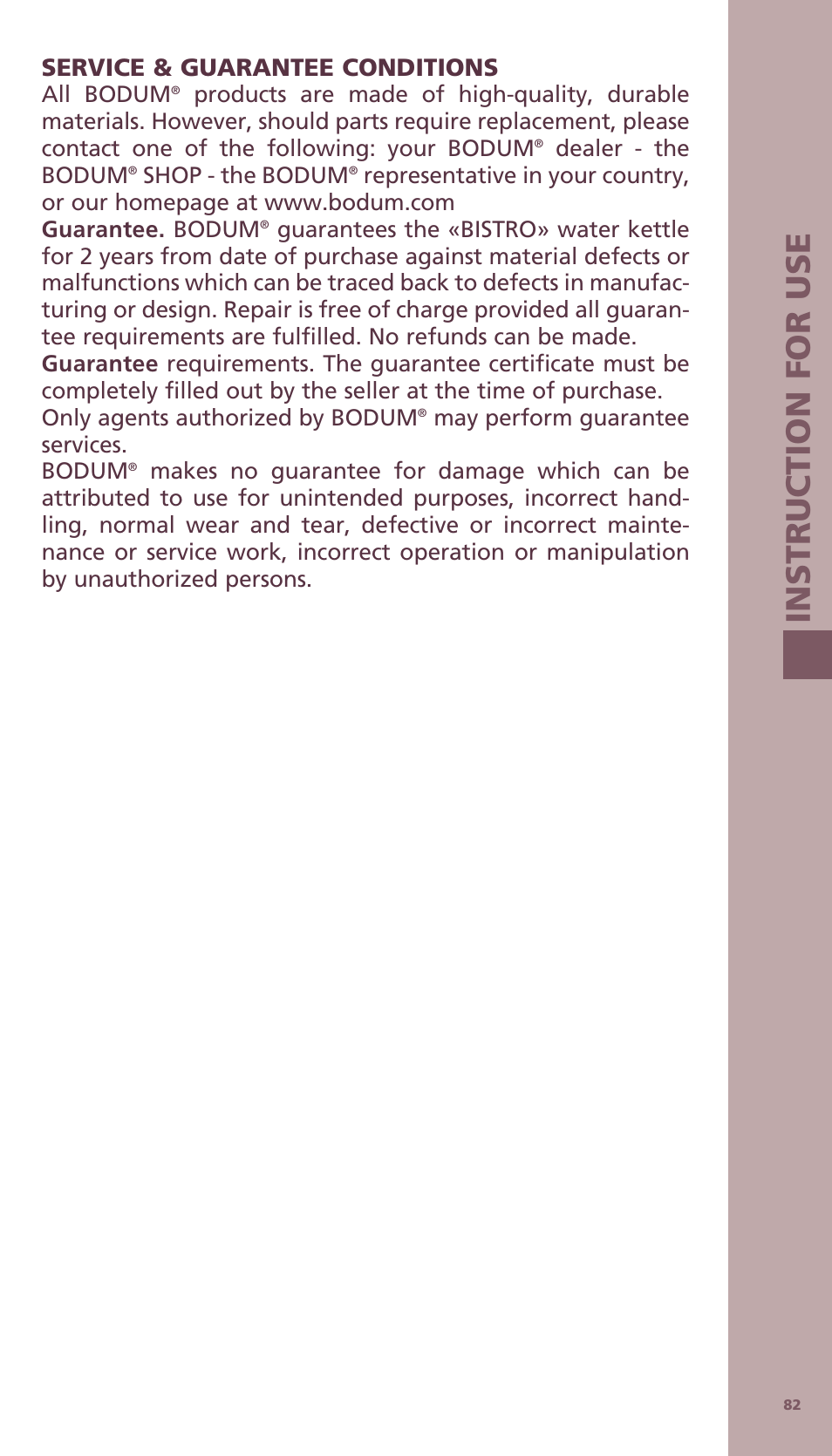 Bodum BISTRO Электрический чайник User Manual | Page 10 / 72