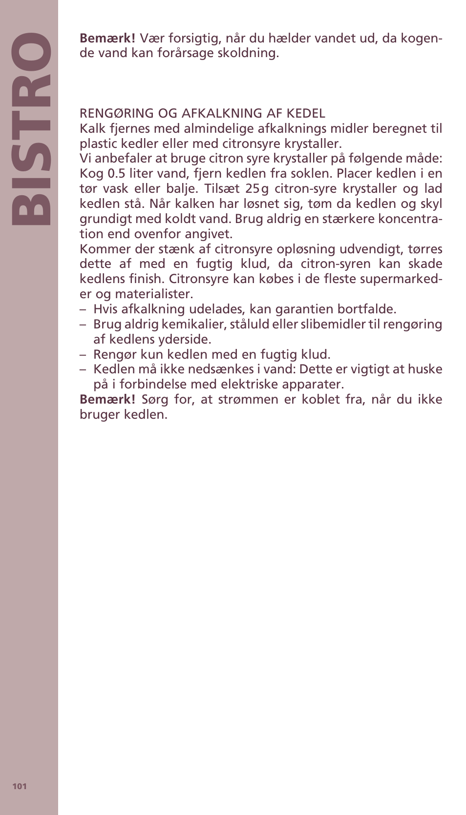 Bis tro | Bodum BISTRO Электрический чайник User Manual | Page 29 / 72