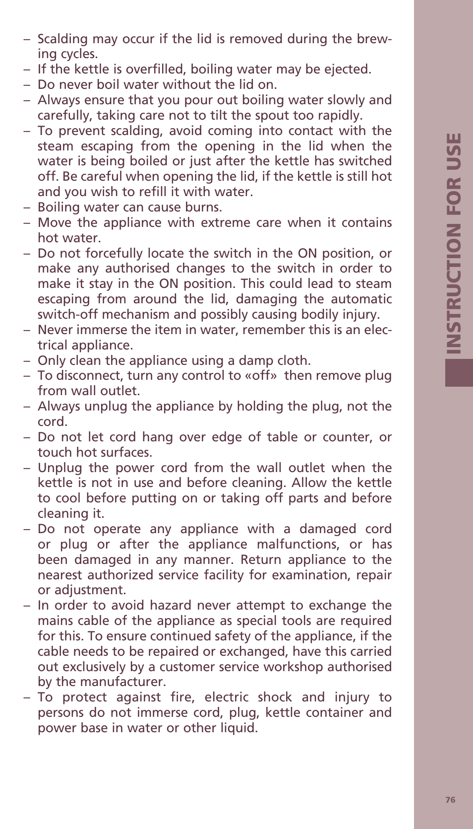 Bodum BISTRO Электрический чайник User Manual | Page 4 / 72