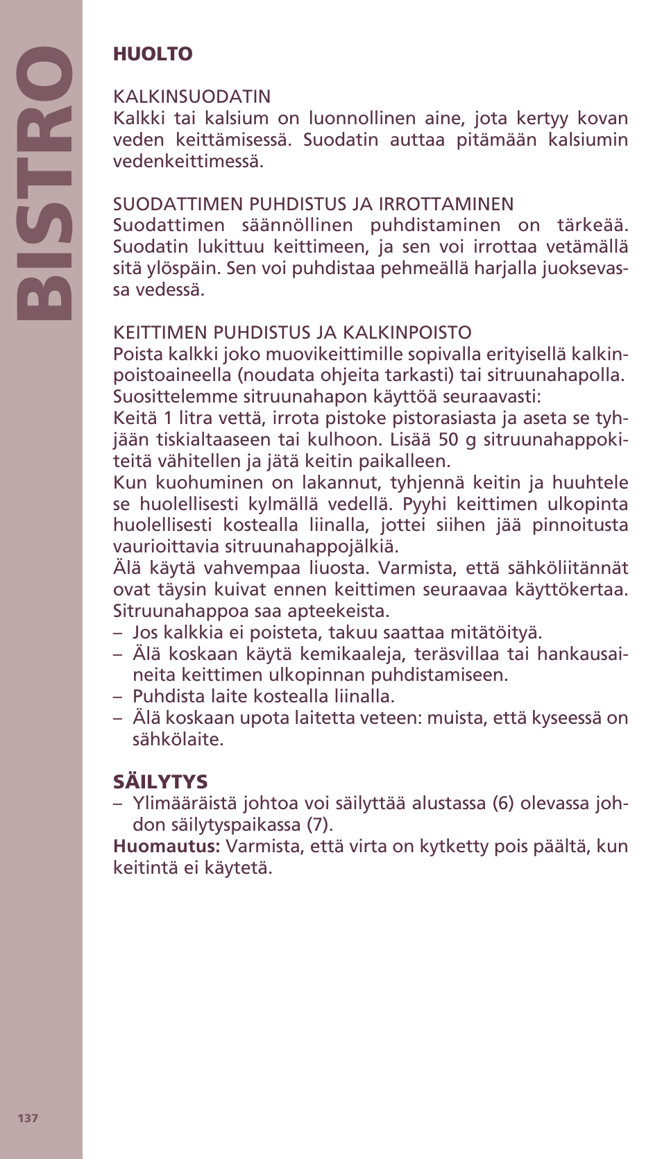 Bis tro | Bodum BISTRO Электрический чайник User Manual | Page 65 / 72