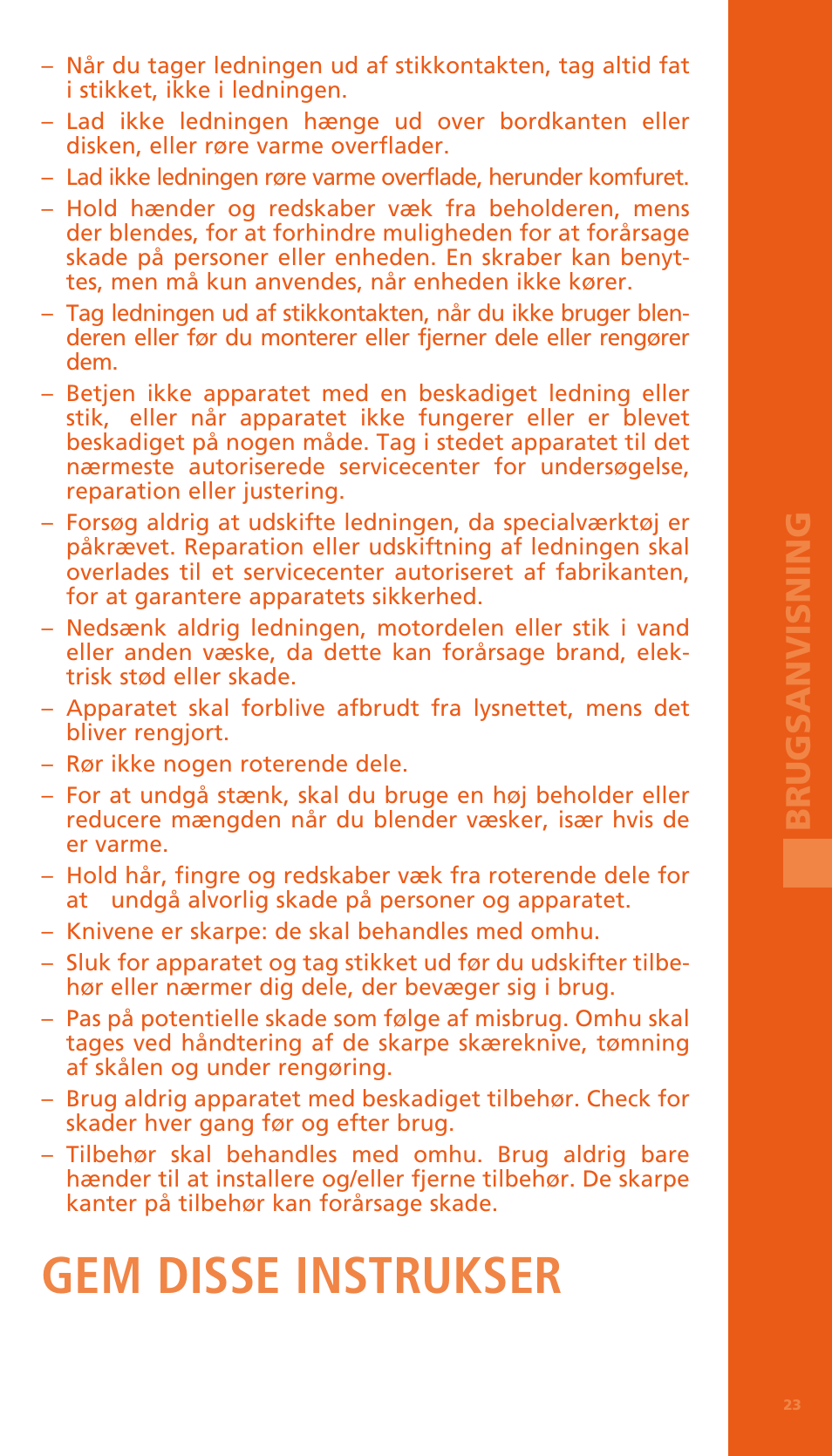 Gem disse instrukser | Bodum BISTRO Электрический блендер с комплектующими частями User Manual | Page 24 / 86