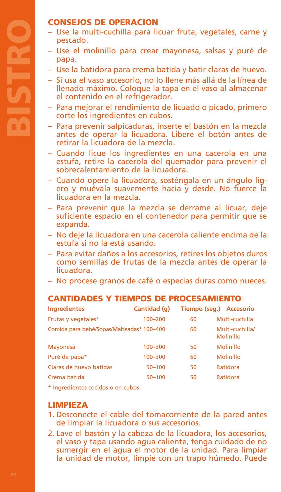Bi stro | Bodum BISTRO Электрический блендер с комплектующими частями User Manual | Page 33 / 86