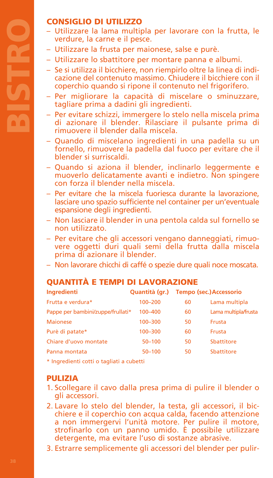 Bi stro | Bodum BISTRO Электрический блендер с комплектующими частями User Manual | Page 39 / 86