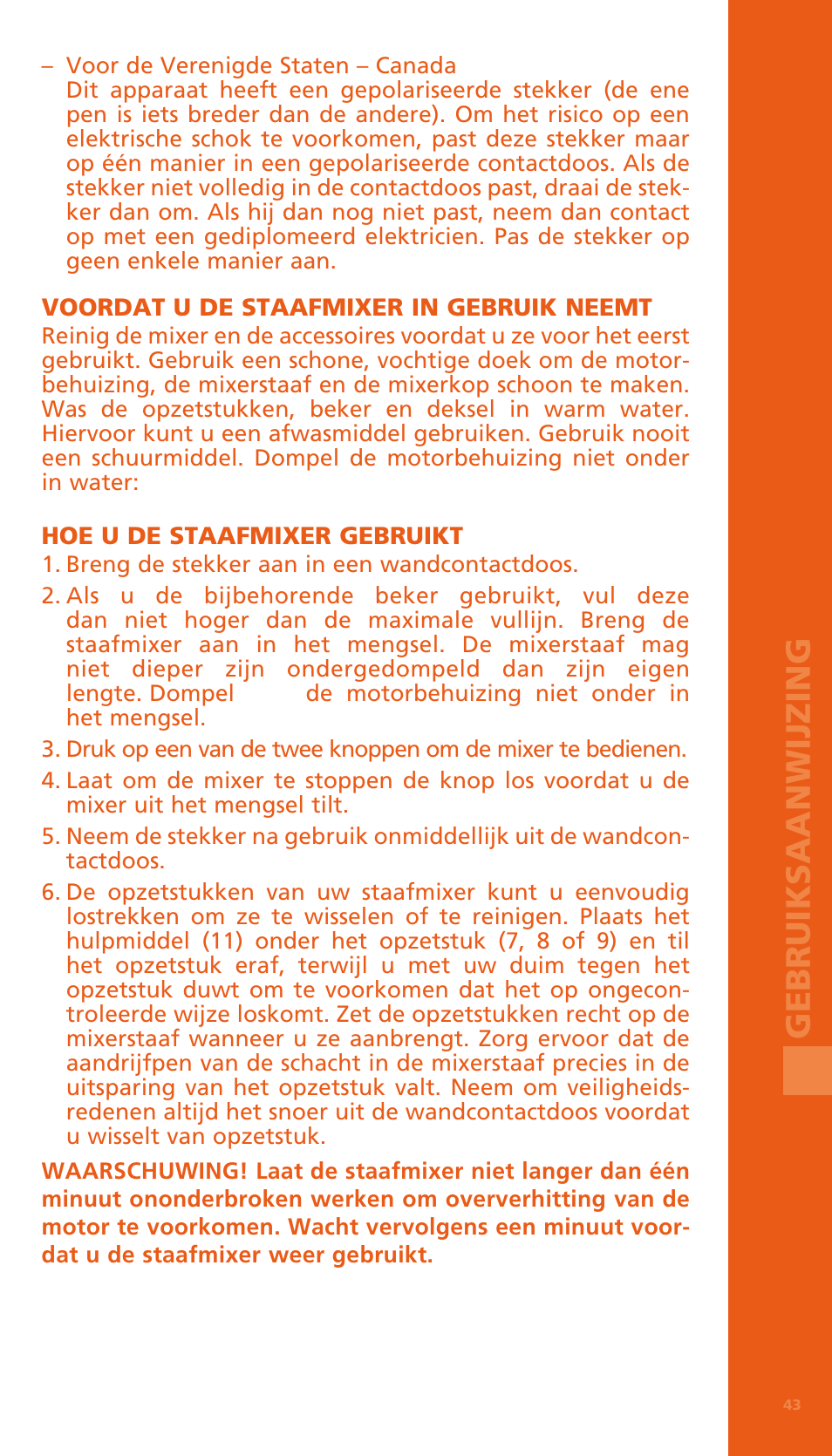 Ge b ru ik s aa n wijzi n g | Bodum BISTRO Электрический блендер с комплектующими частями User Manual | Page 44 / 86