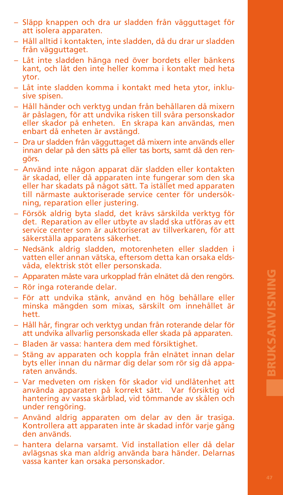 Bodum BISTRO Электрический блендер с комплектующими частями User Manual | Page 48 / 86