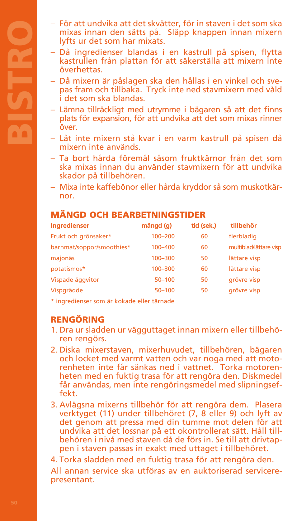 Bi stro | Bodum BISTRO Электрический блендер с комплектующими частями User Manual | Page 51 / 86
