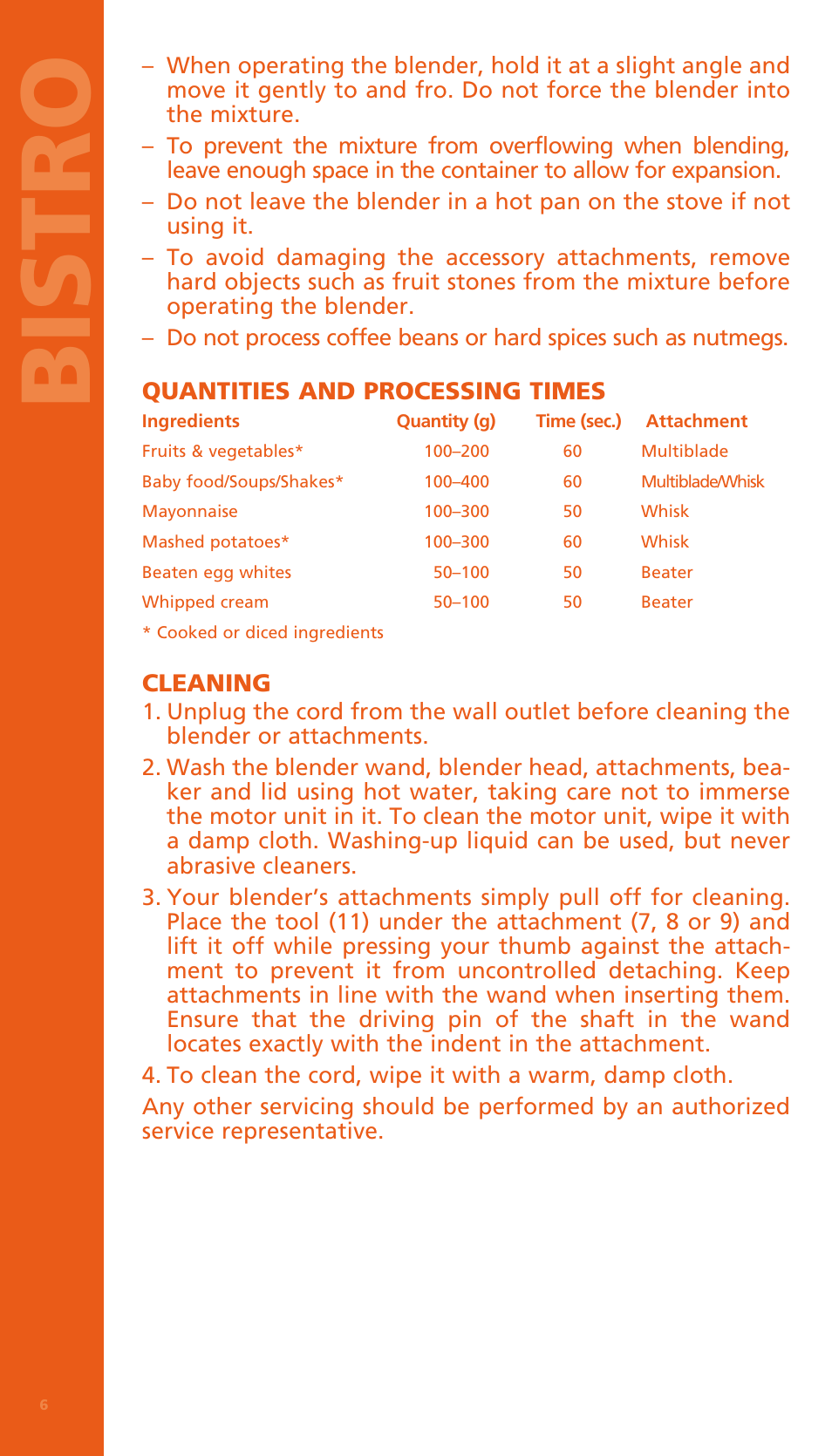 Bi stro | Bodum BISTRO Электрический блендер с комплектующими частями User Manual | Page 7 / 86