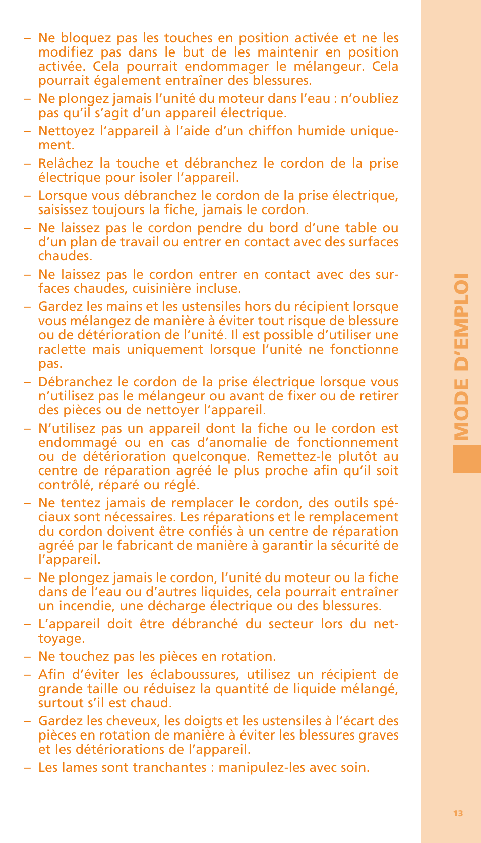 Mo d e d’ e mpl o i | Bodum BISTRO Мельница и фиксатор для блендера "BISTRO" User Manual | Page 14 / 65