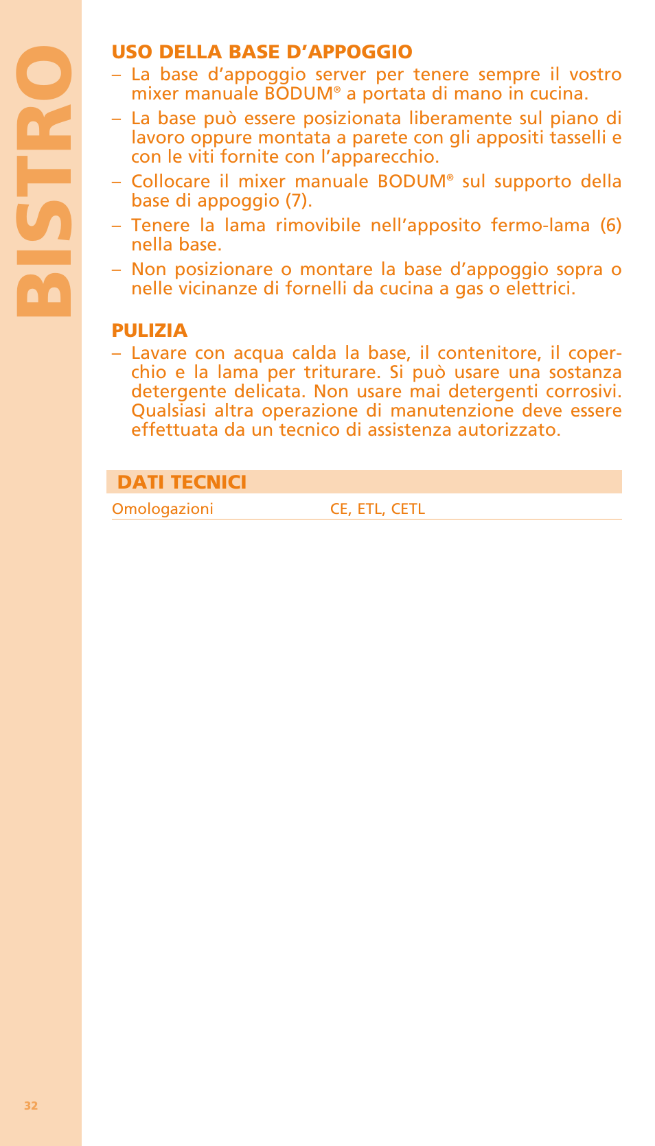 Bi stro | Bodum BISTRO Мельница и фиксатор для блендера "BISTRO" User Manual | Page 33 / 65