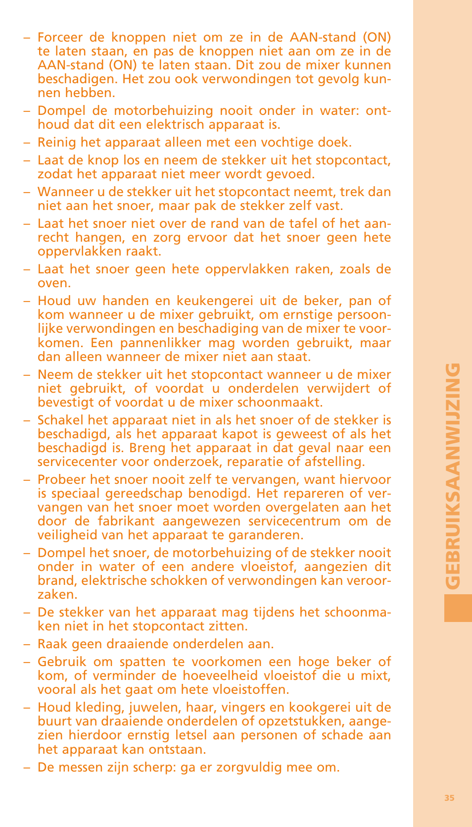 Ge b ru ik saan wijzi ng | Bodum BISTRO Мельница и фиксатор для блендера "BISTRO" User Manual | Page 36 / 65