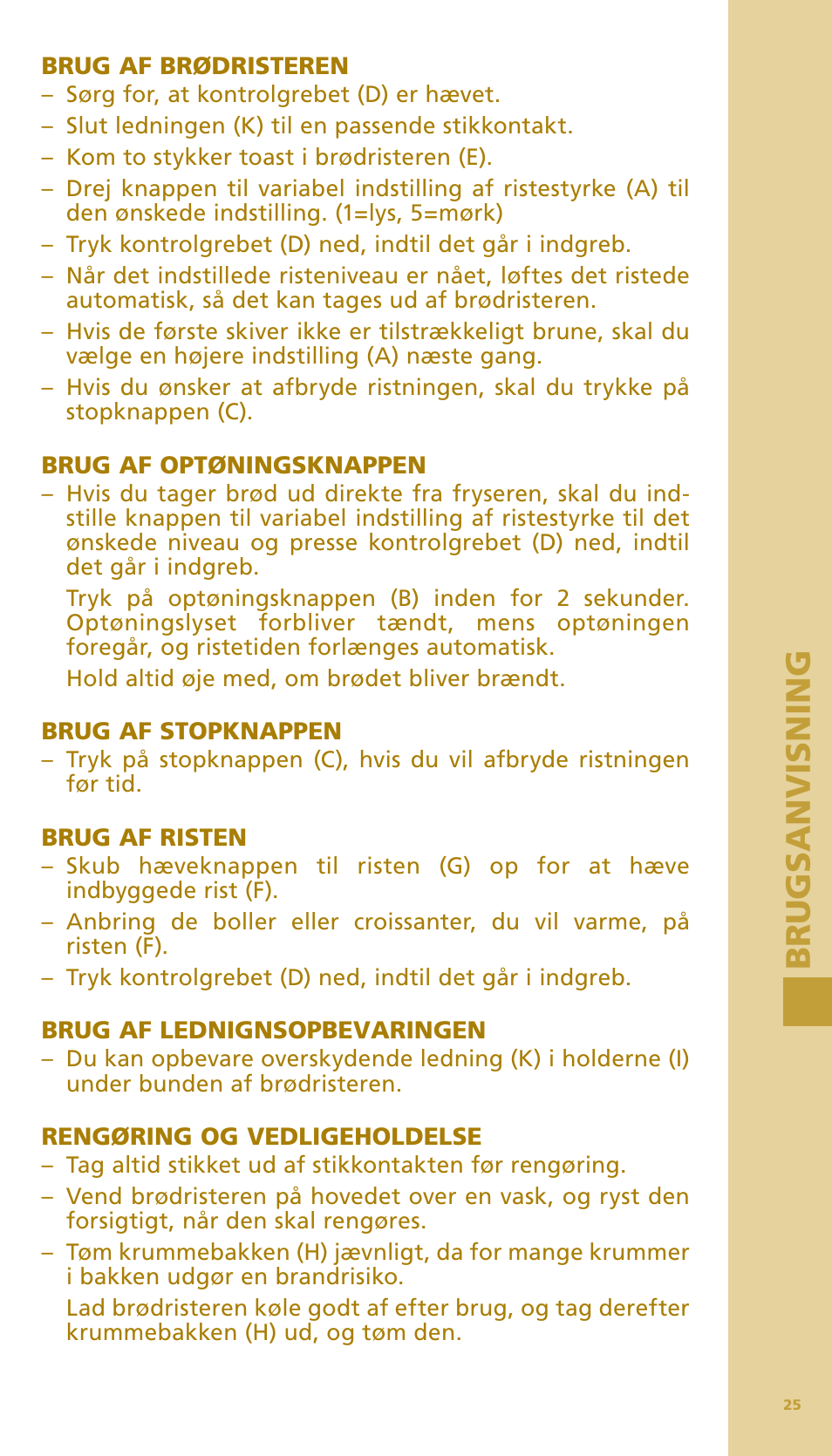 Brug s anv is n ing brug s anv is n ing | Bodum BISTRO Тостер User Manual | Page 26 / 84