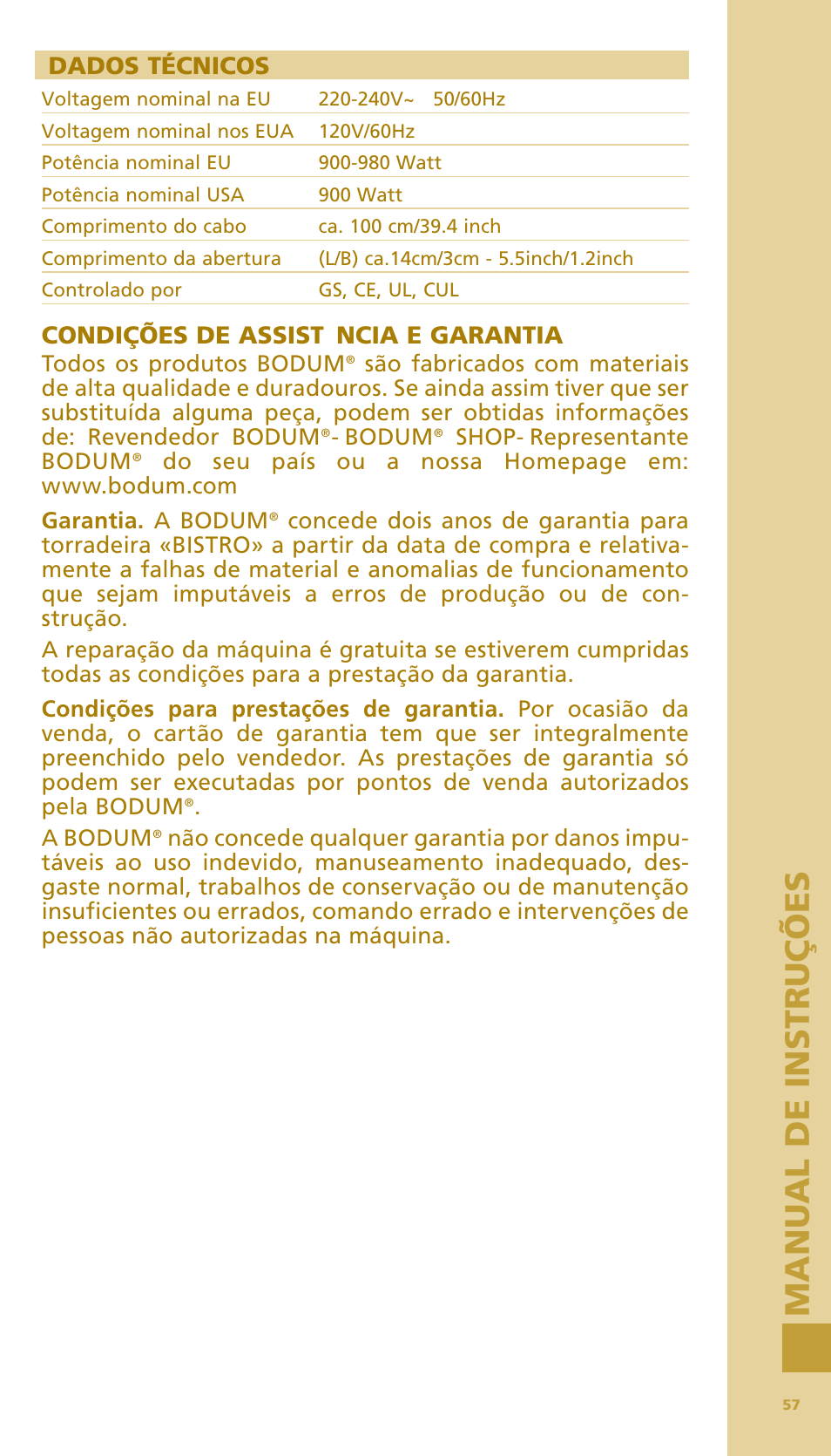 Bodum BISTRO Тостер User Manual | Page 58 / 84