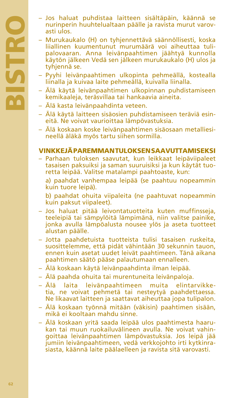 Bis tr o | Bodum BISTRO Тостер User Manual | Page 63 / 84
