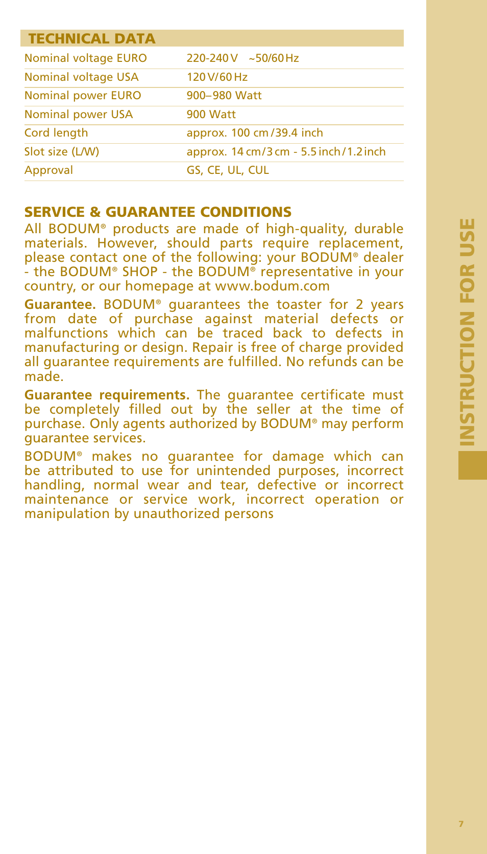 Bodum BISTRO Тостер User Manual | Page 8 / 84